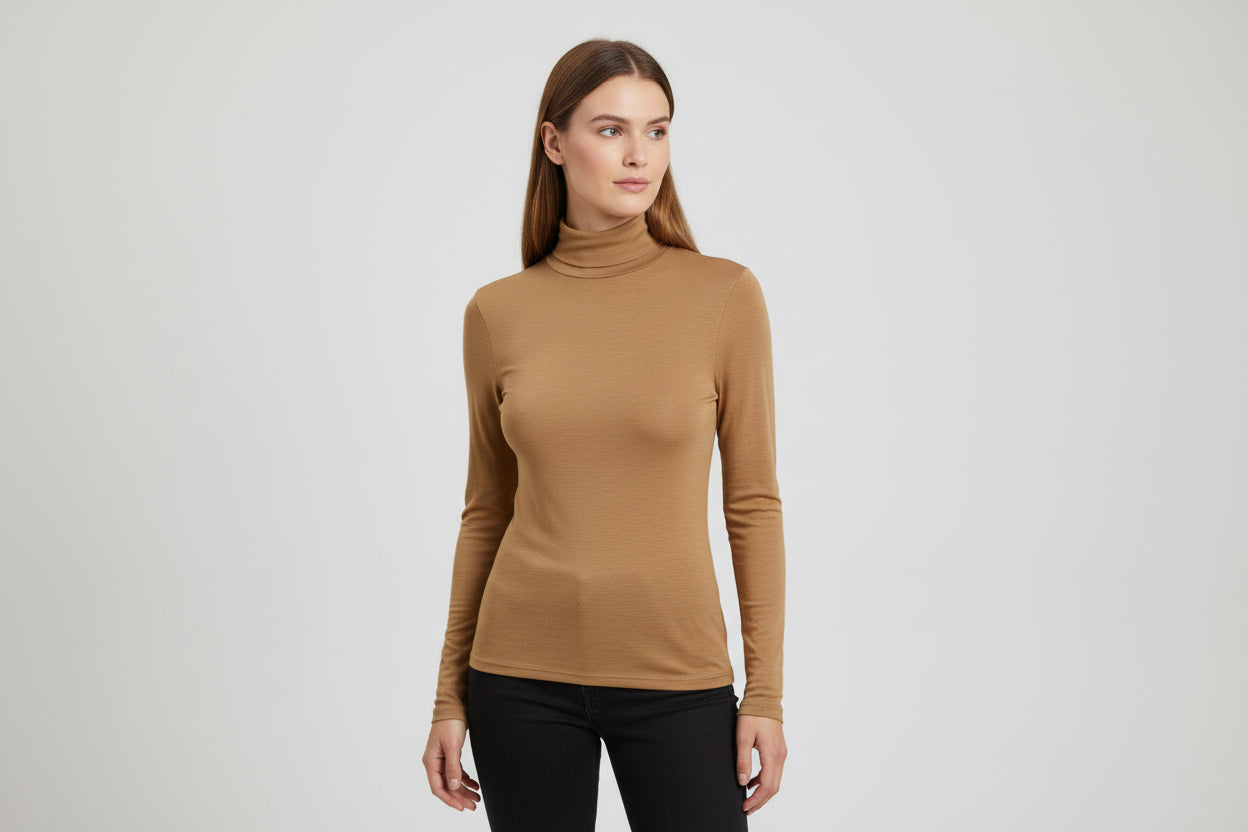 Long-sleeve collared T-shirt.