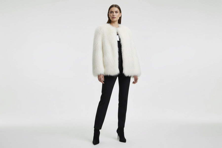 White Faux Fur Jacket