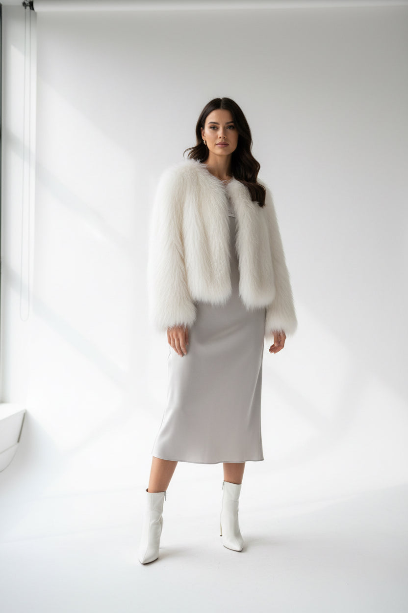 White Faux Fur Jacket
