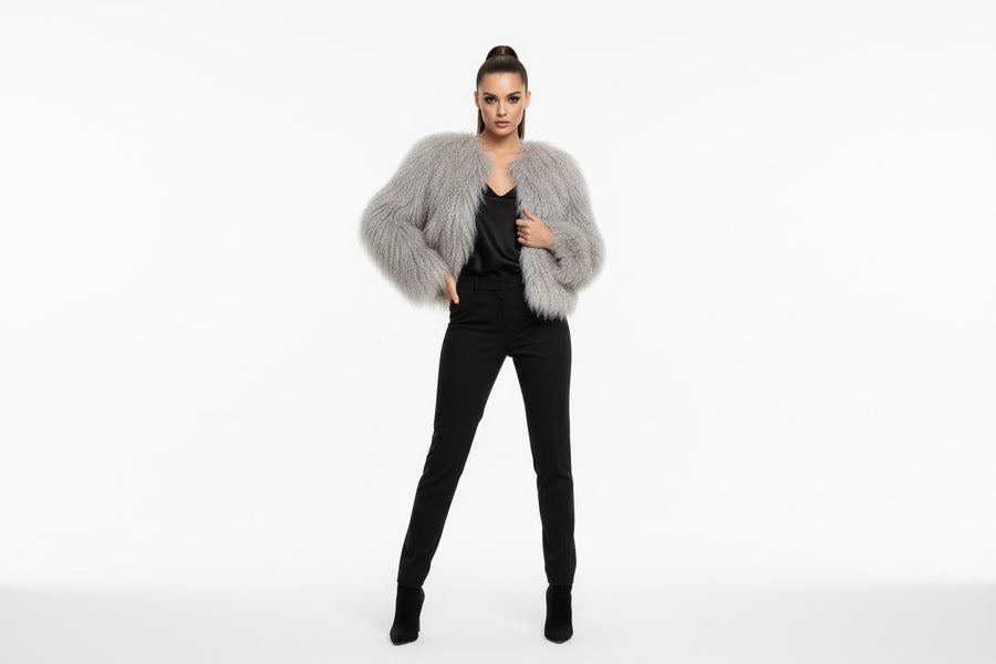Fur Gang Grey Faux Fur Coat