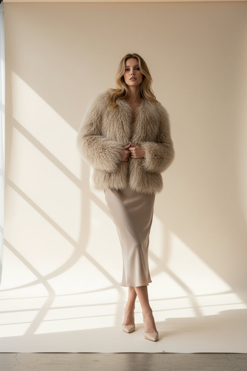 Fur Gang Beige Faux Fur Coat