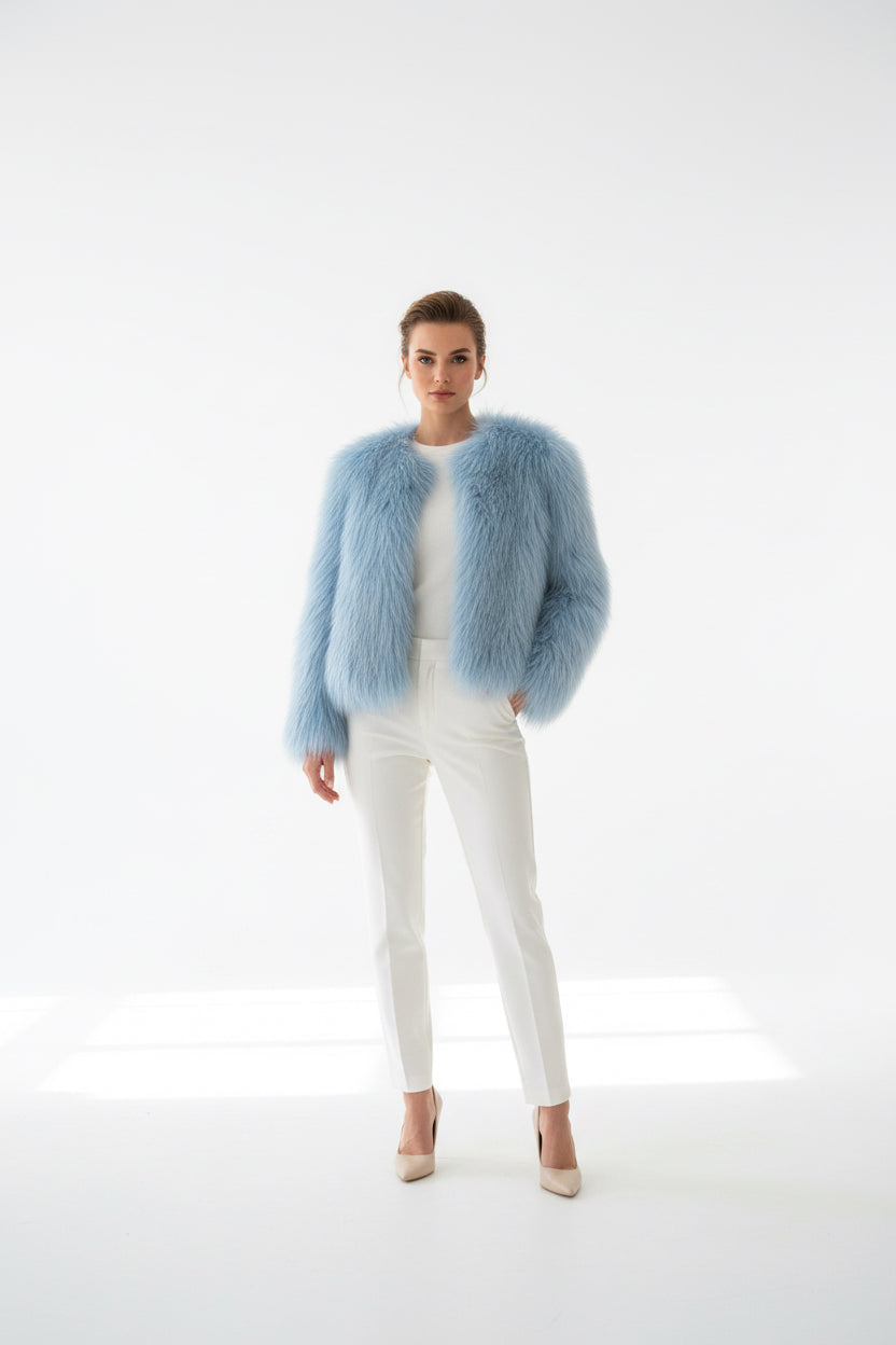 Fur Gang Blue Faux Fur Coat