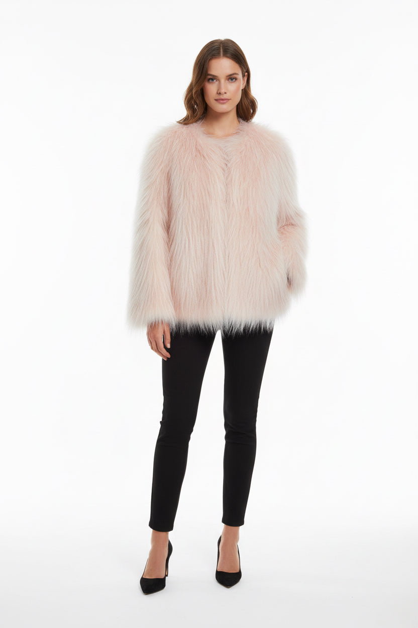 Pink Faux Fur Jacket