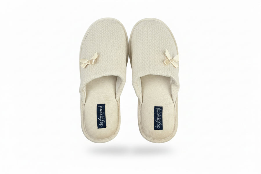 White Bow De Fonseca House Slippers