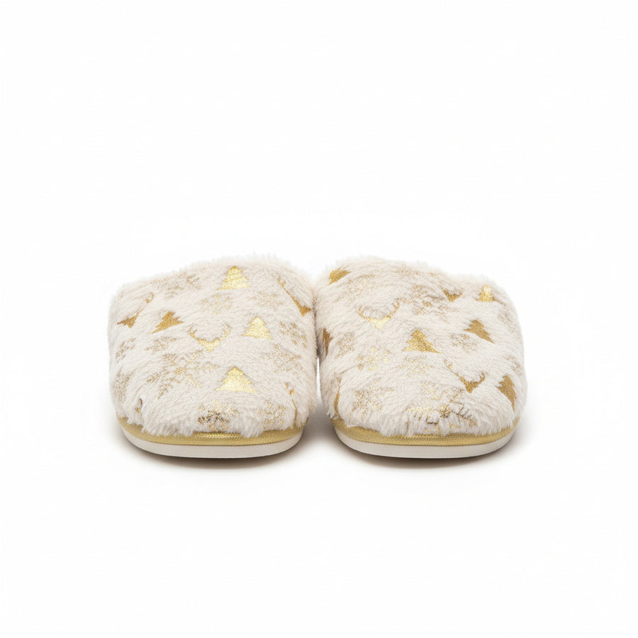 White & Gold De Fonseca House Slippers