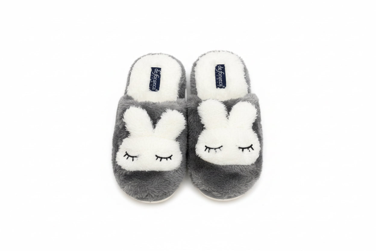 Grey & White Rabbit De Fonseca House Slippers