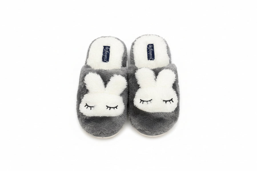 Grey & White Rabbit De Fonseca House Slippers
