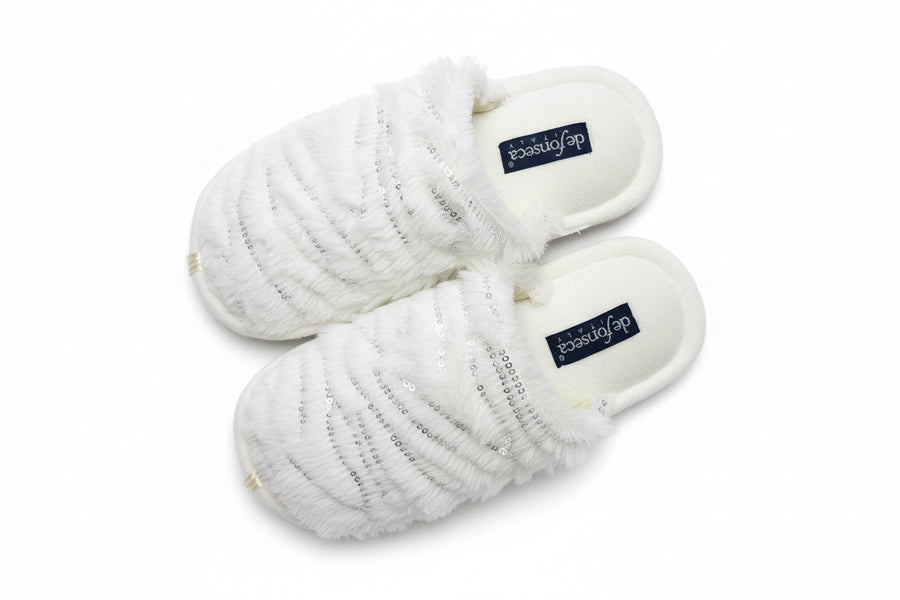 White Shiny De Fonseca House Slippers