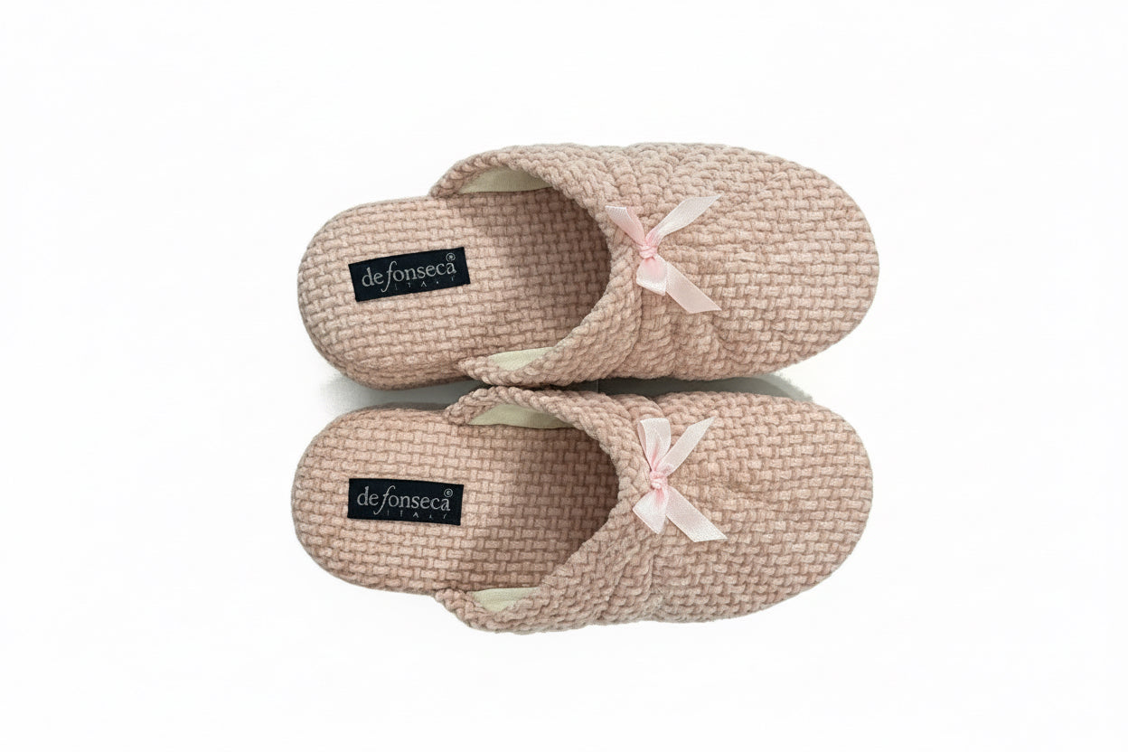 De Fonseca Pink Bow House Slippers