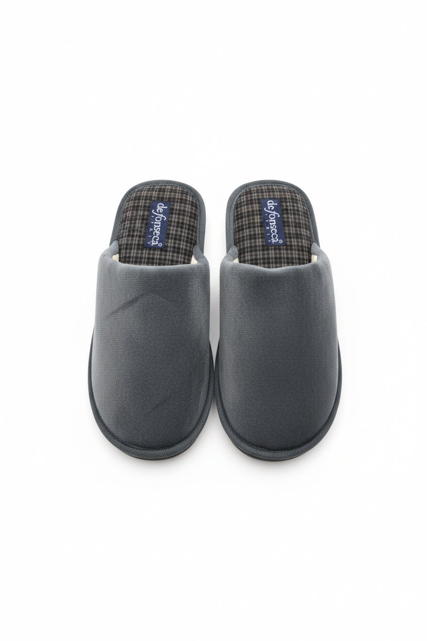 De Fonseca Men’s Grey Check Sole Slippers