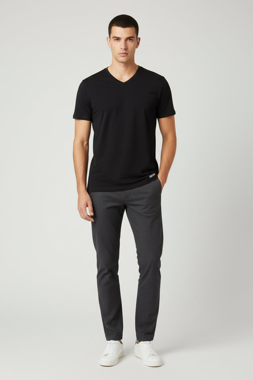 Bikkembergs Men’s Black V-Neck Short Sleeve T-Shirt