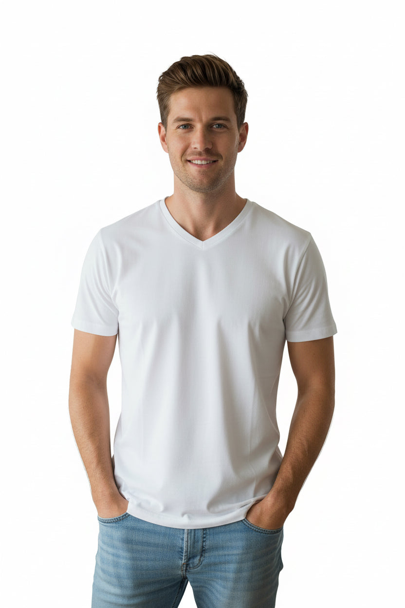 Bikkembergs Men’s White V-Neck T-Shirt