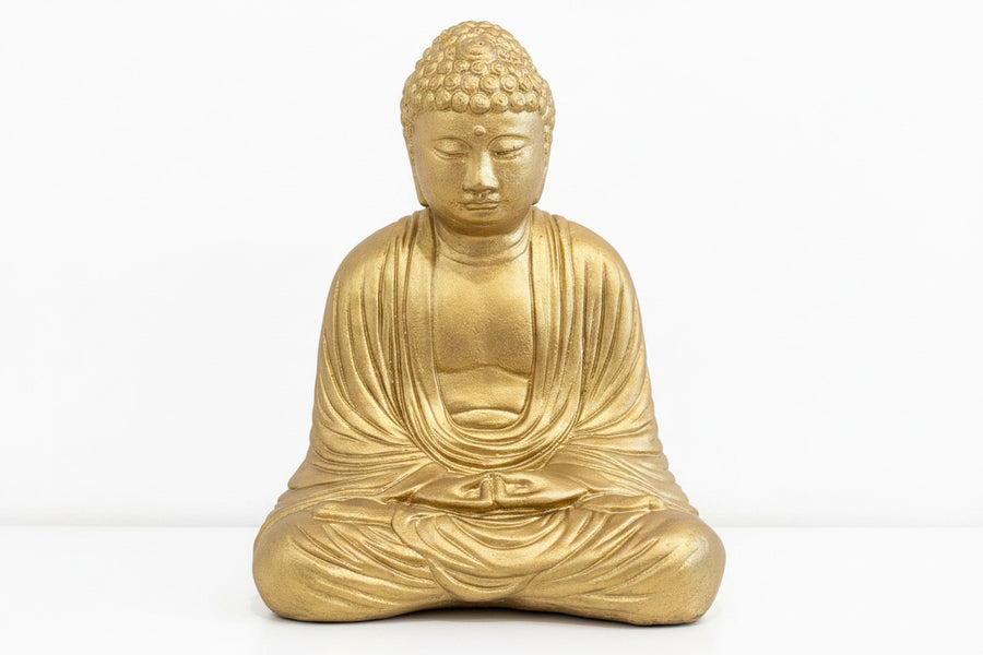 Golden Buddha sculpture by artist Mikita