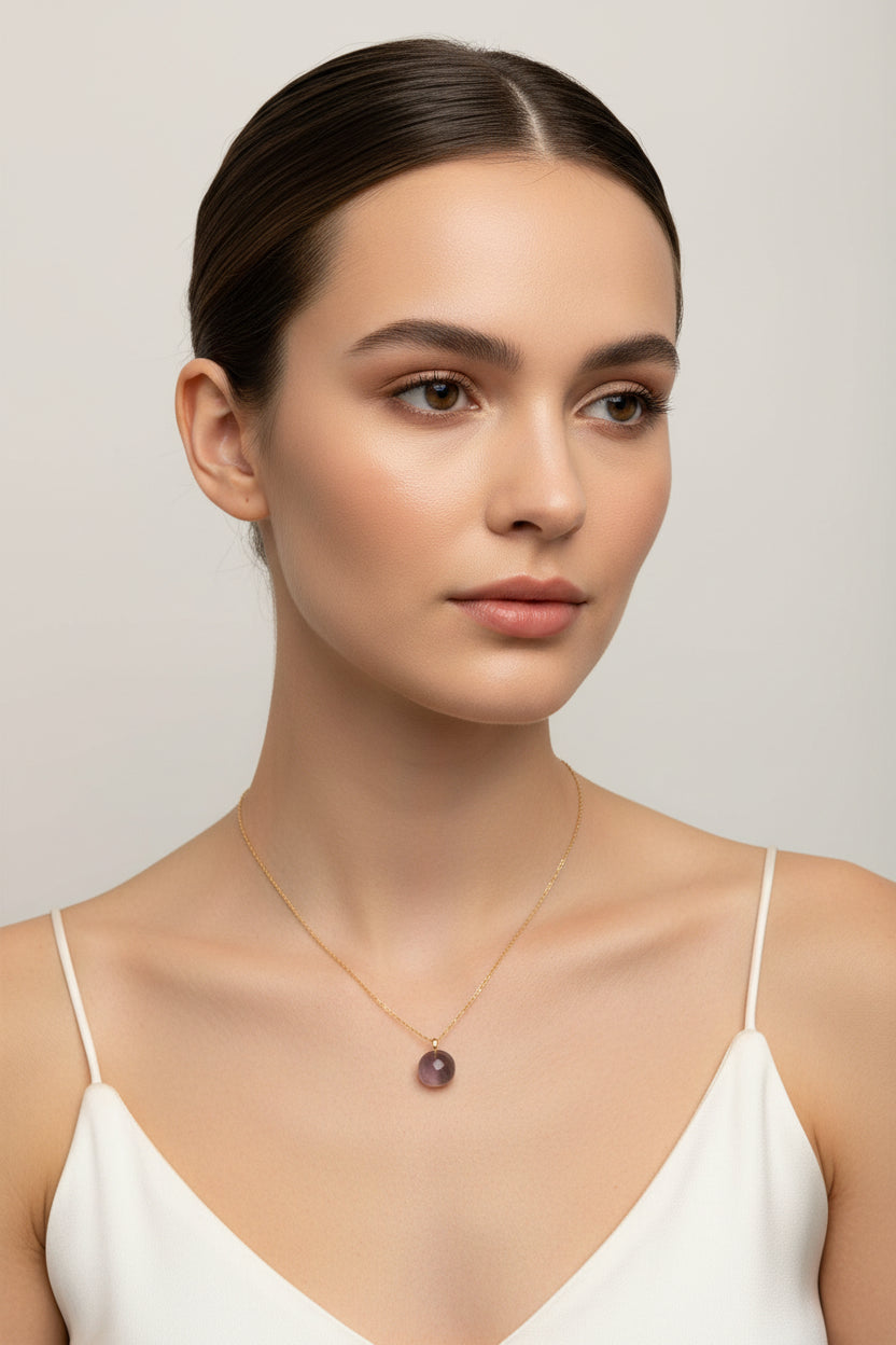Necklace purple ametyst