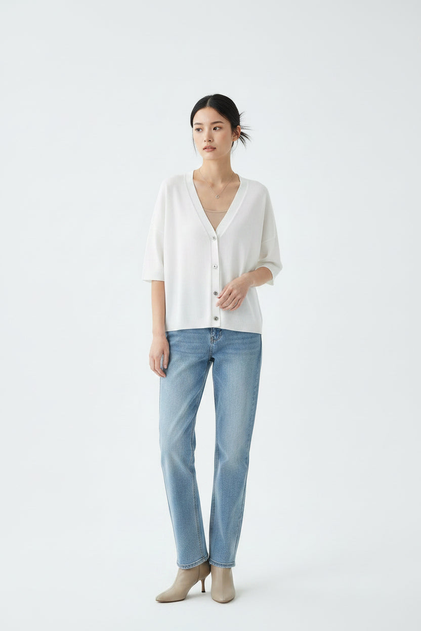 Knitwear with buttons