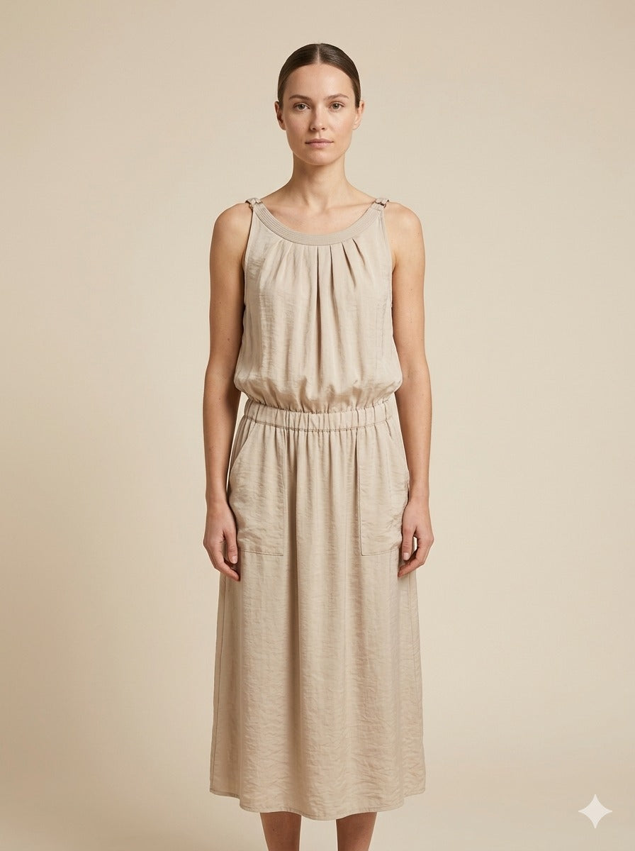 Taupe Breeze Midi Dress