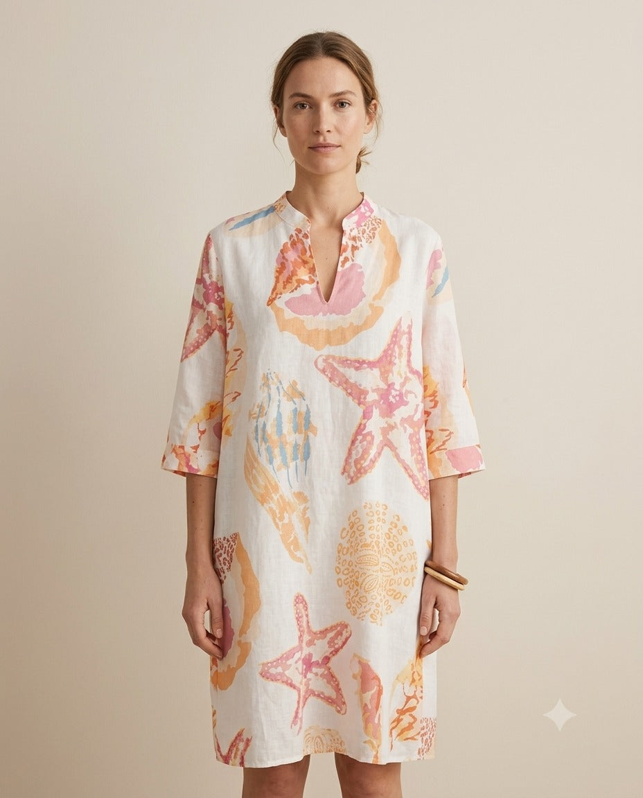 Coral Coast Linen Dress