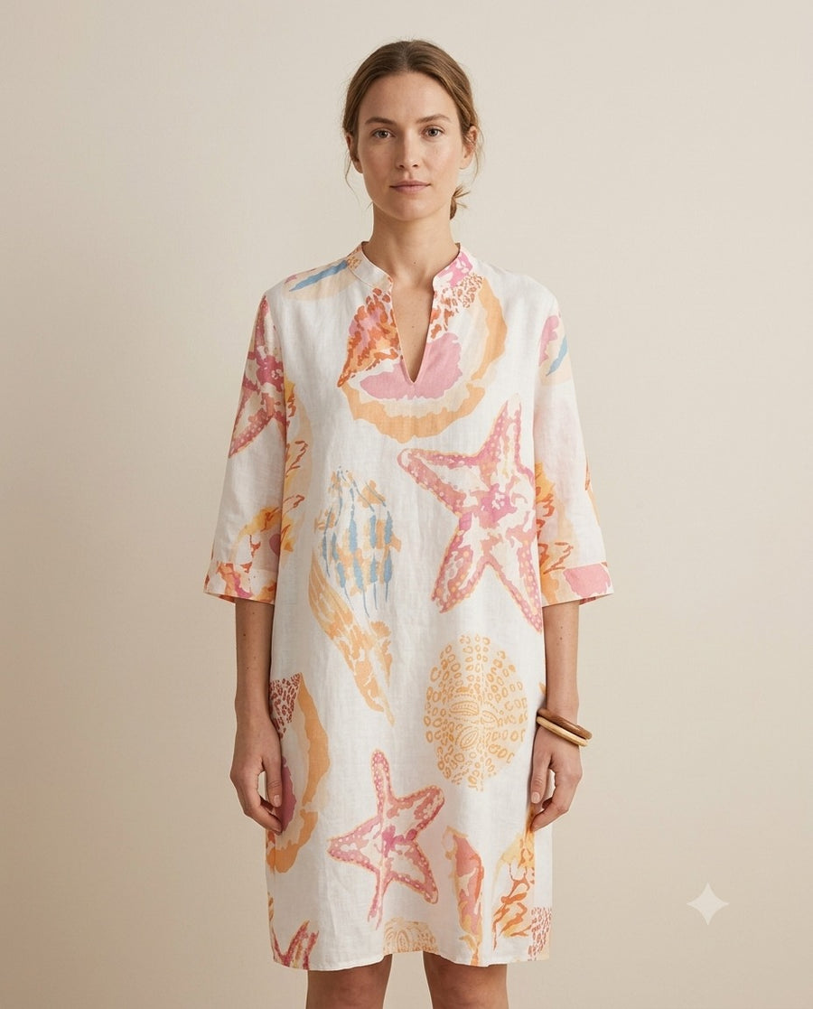Coral Coast Linen Dress
