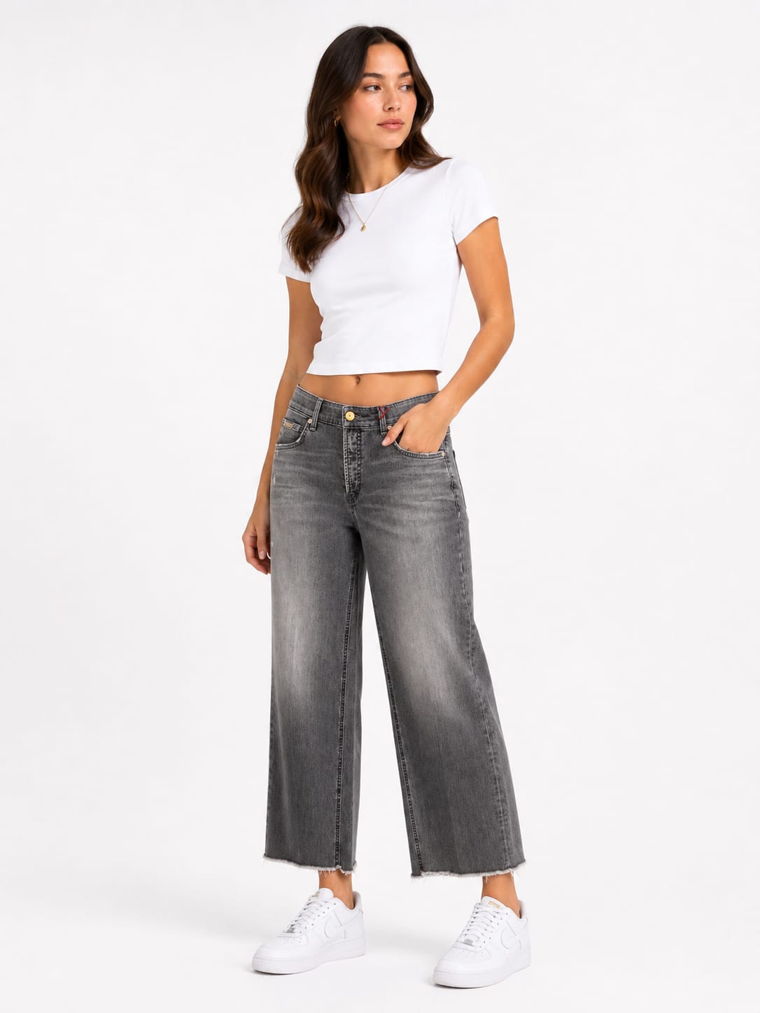 Ash Grey Raw Jeans