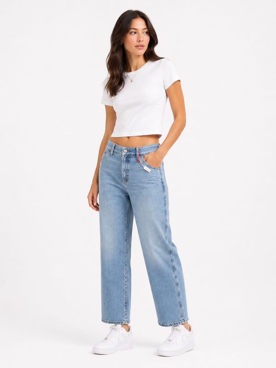 Ice Blue Slant Jeans