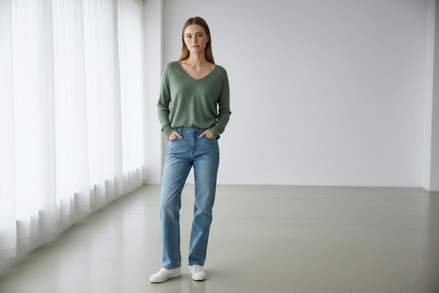 Knitwear long-sleeve  with a V-neck