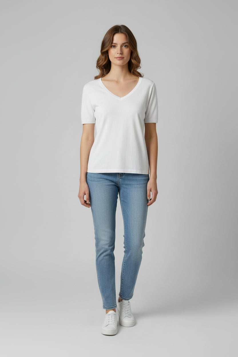V-neck T-shirt.